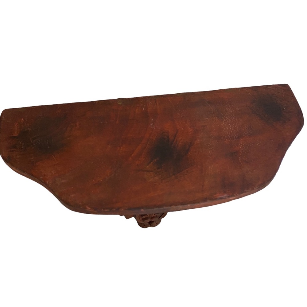 Wooden Hand Carved Corbel Shelf.  Third Eye, Evil Eye Protection #1 - Picture 10 of 14